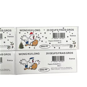 Factory Custom Printing Private Packaging Adhesive Paper Egg Tray Label Sticker