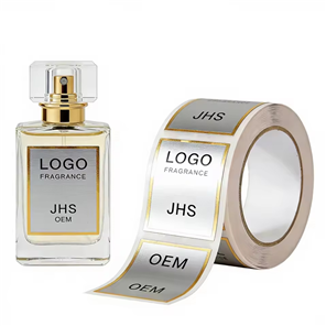 CMYK Printing Vinyl Bright Silver Stickers Perfume Bottle Packaging Label Adhesive Customized Print for Perfume Products