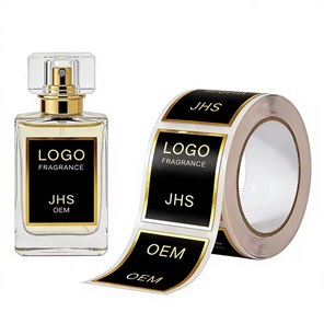 CustomRaised Gold Foil Logo Sticker Parfum Labels Shape Self-Adhesive Vinyl Label for Perfume Bottles Durable UV Resistant
