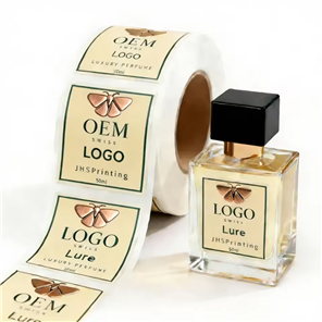 Custom Shape Self-Adhesive Vinyl Label for Perfume Bottles Durable UV Resistant with Hot Stamping for Cosmetics Brand Promotion