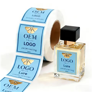 Custom Premium Perfume 3D Metallic Label Bottle Raised Gold Foil Logo Sticker Clear Transparent Parfum Packaging Labels