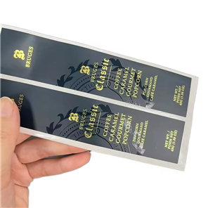 Custom Logo Label Print Waterproof Gold Foil Adhesive BOPP Vinyl Sticker Roll Holographic Oil-Proof Raised Printed Spot UV