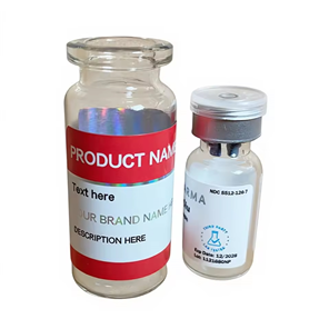 Holographic Waterproof Oil Proof Spot UV Peptiide Medicine Vinyl Stickers for Vial Glass Bottle Laboratory Powder Fitness